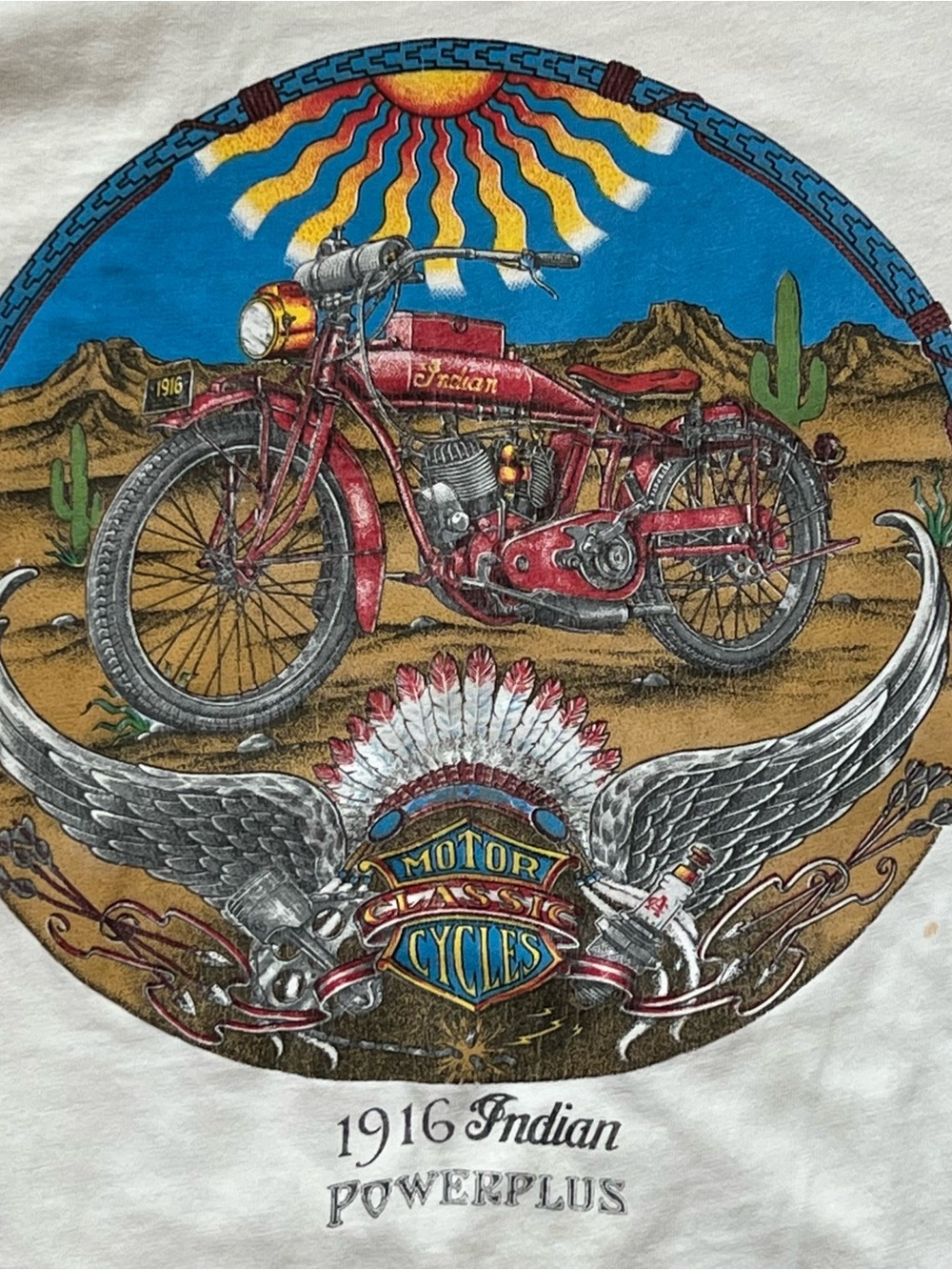 Vintage Indian Motorcycle New Jersey White XL T Shirt